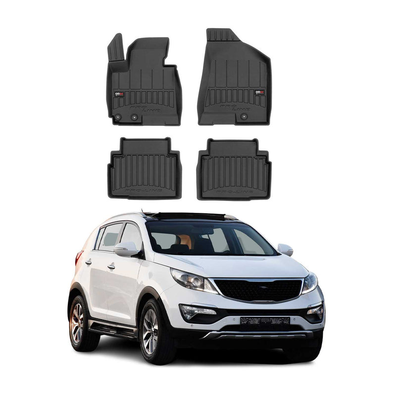 Tappetini Kia Sportage 2010-2015 in TPE nero, 4 pezzi