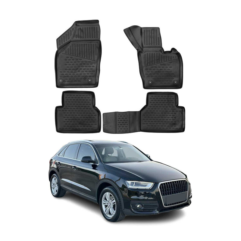Tappetini in gomma Audi Q3 8U RHD 2011-2018 neri, 4 pezzi