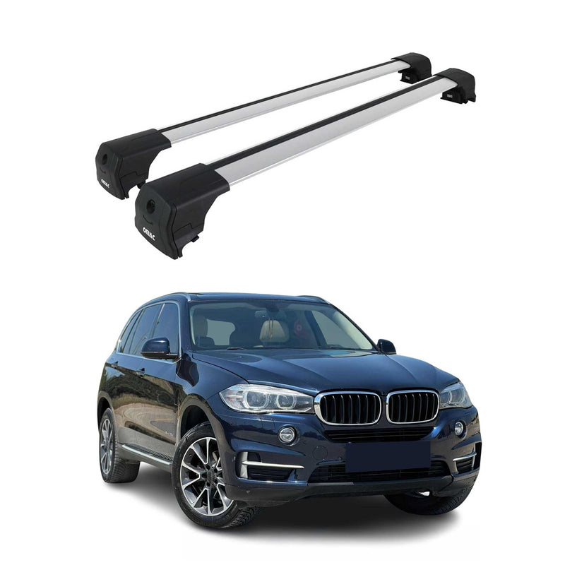 Portapacchi da tetto per BMW X5 F15 F85 2013-2018, portapacchi base in alluminio argento 2x