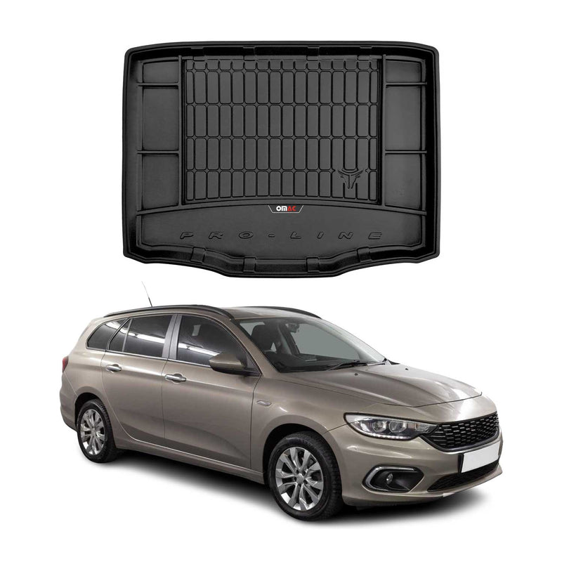 Vasca baule in gomma OMAC per Fiat Tipo Station Wagon 2016-2025, vano di carico nero