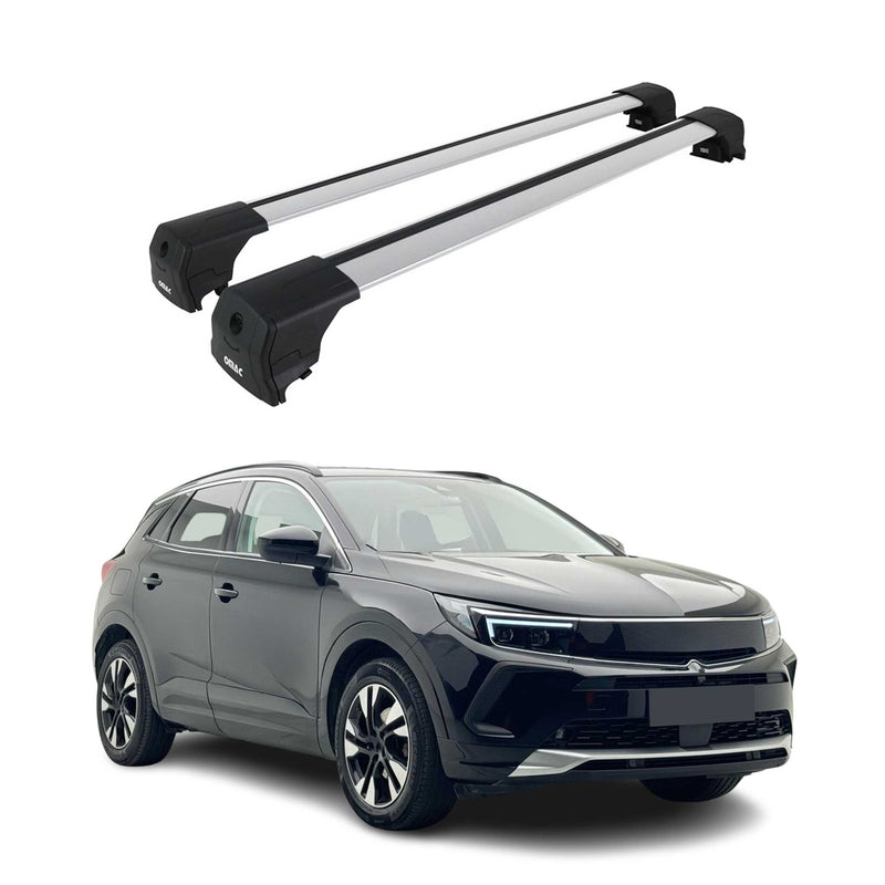 Portapacchi da tetto per Opel Grandland 2022-2025 ABE grigio alluminio