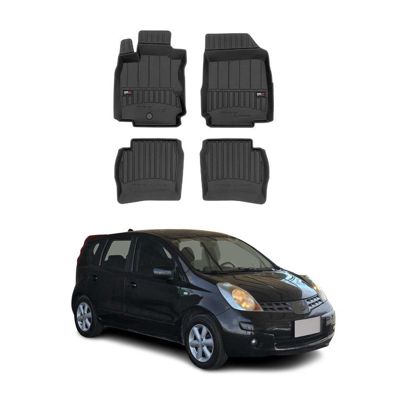 Tappetini Nissan Note 2006-2012 in TPE nero, 4 pezzi