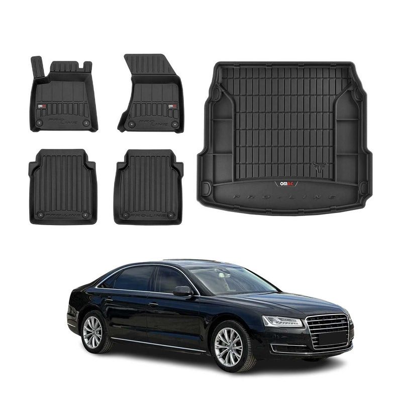 Set di tappetini per bagagliaio per Audi A8 D4 2009-2018 OMAC Premium Nero TPE