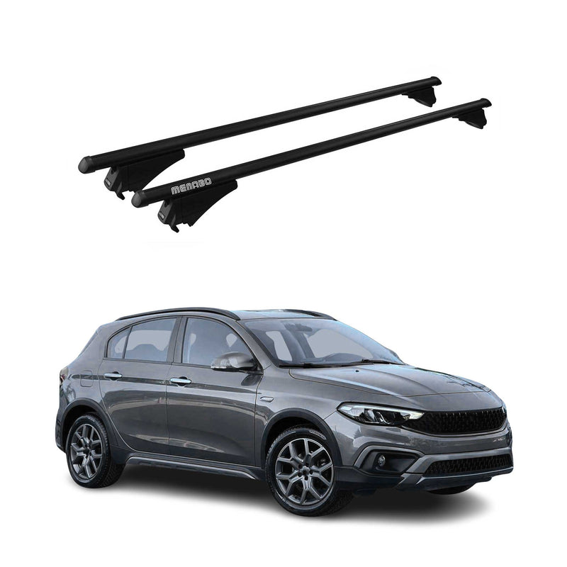 Menabo Dachträger Grundtäger für Fiat Tipo Cross 2020-2023 75kg Alu Schwarz 2x