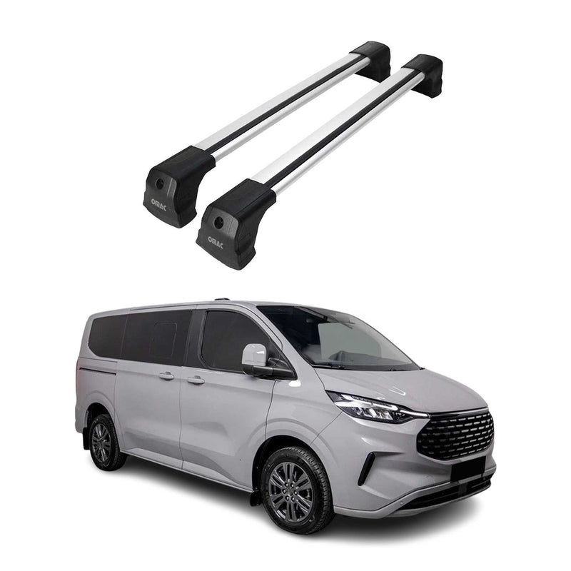 Base portapacchi per Ford Transit Tourneo Custom 2023-2025 Alu Silver 2x