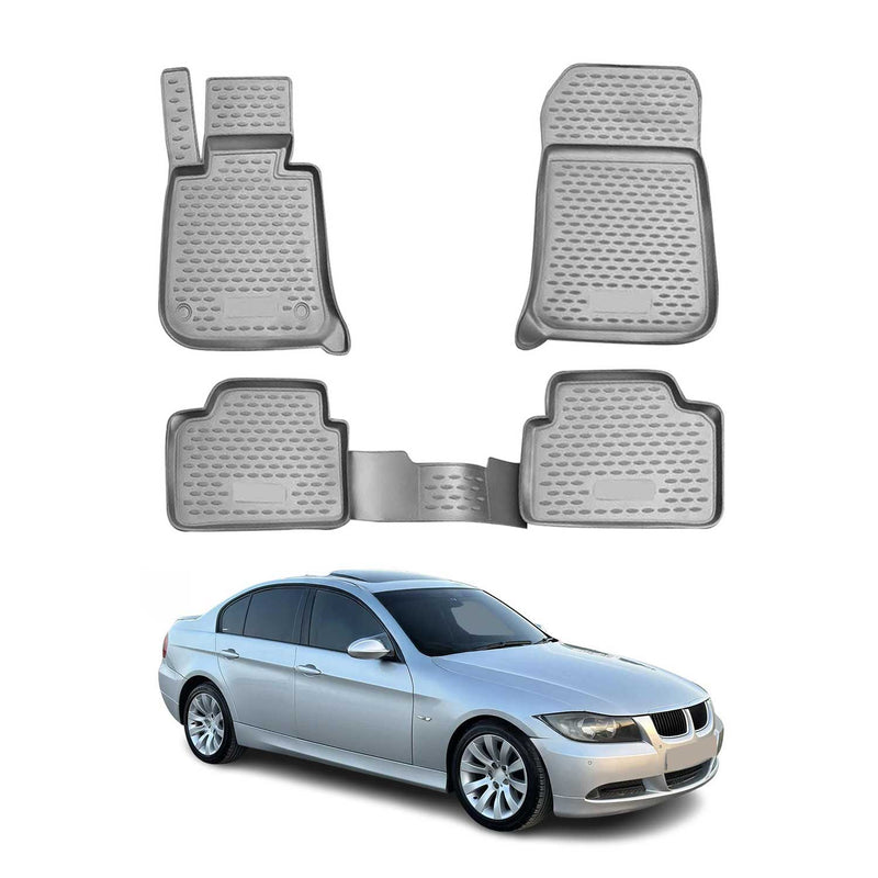2005-2013 BMW 3er E90 E91 Fußmatten TPE Grau 4 tlg