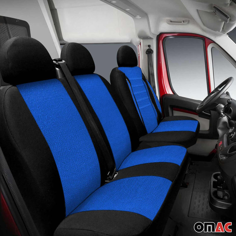 Coprisedili per VW Crafter Mercedes Sprinter Nero Blu 2+1 Anteriori