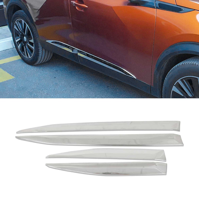 Striscia di protezione per portiera laterale, strisce per portiera per Peugeot 2008 2019-2025 Cromate 4x