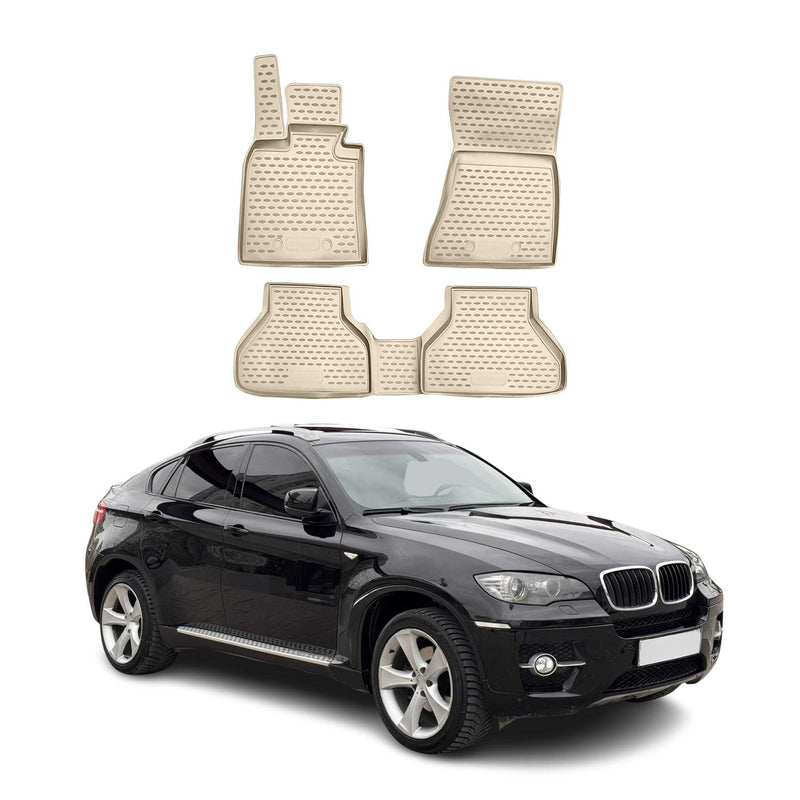 Tappetini BMW X6 E71 E72 2007-2014 TPE beige 4 pezzi