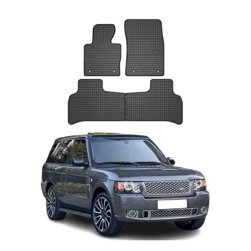 Tappetini in gomma neri per Land Rover Range Rover Vogue 2002-2012, 4 pezzi.
