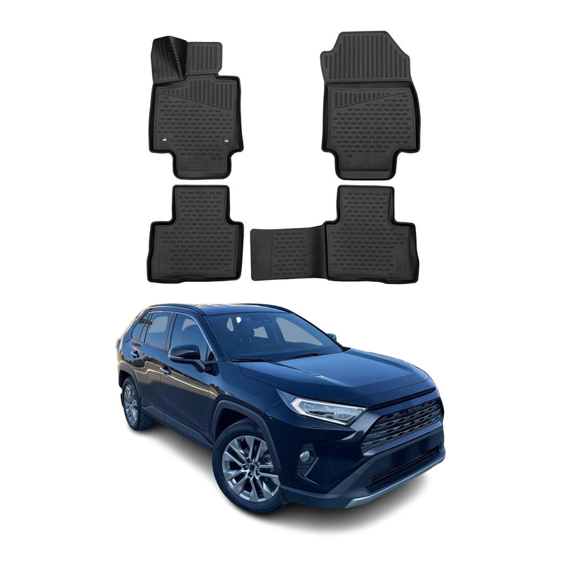 Tappetini in TPE neri per Toyota RAV4 Hybrid 2018-2024, 4 pezzi