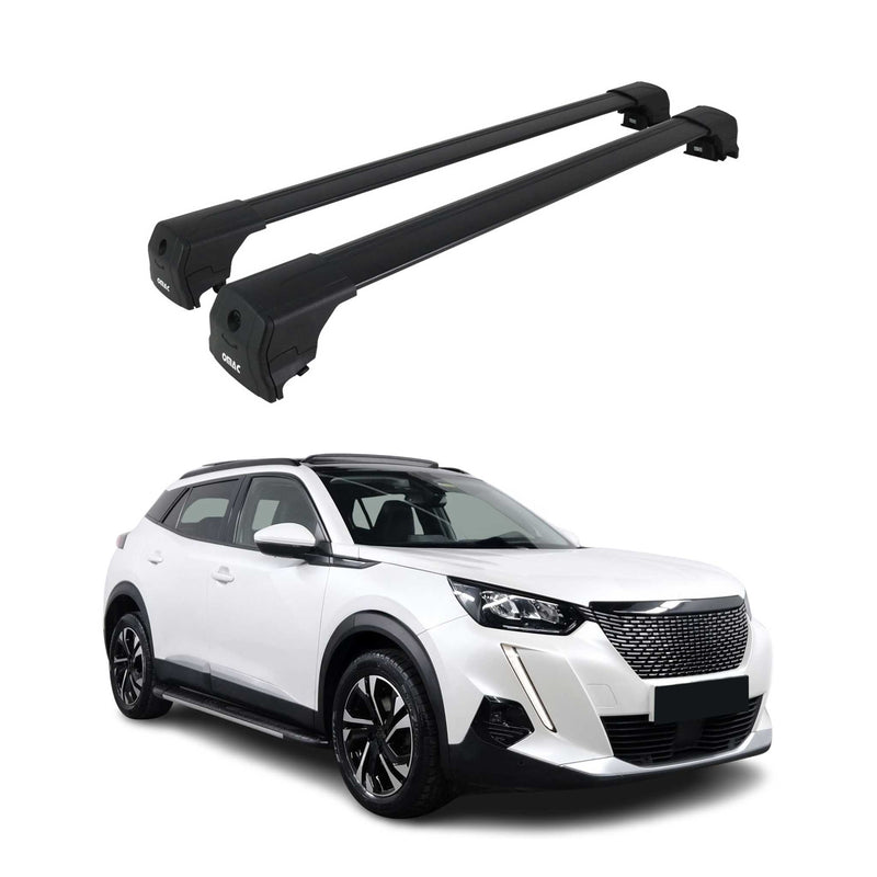 Portapacchi da tetto per Peugeot 2008 2020-2025 ABE alluminio nero