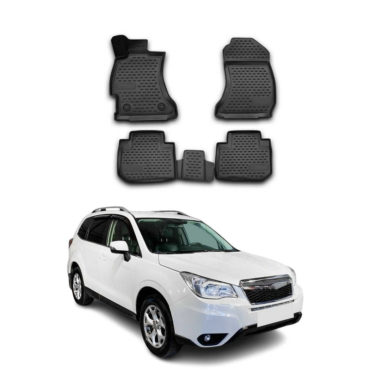 Tappetini in TPE neri per Subaru Forester 2013-2019, 4 pezzi