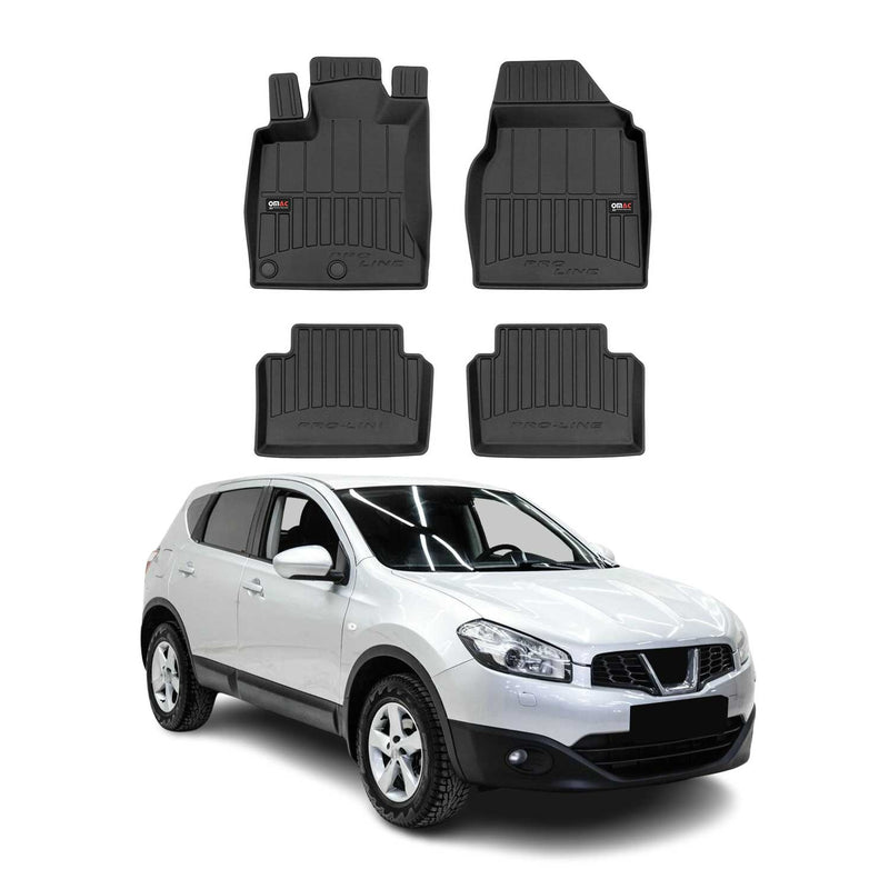 Tappetini Nissan Qashqai J10 2006-2014 in TPE nero, 4 pezzi