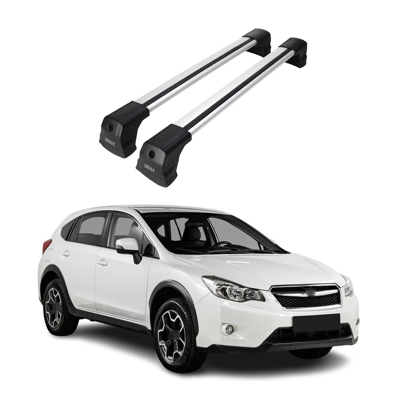 Portapacchi da tetto per Subaru XV 2012-2018, portapacchi base grigio alluminio 2x