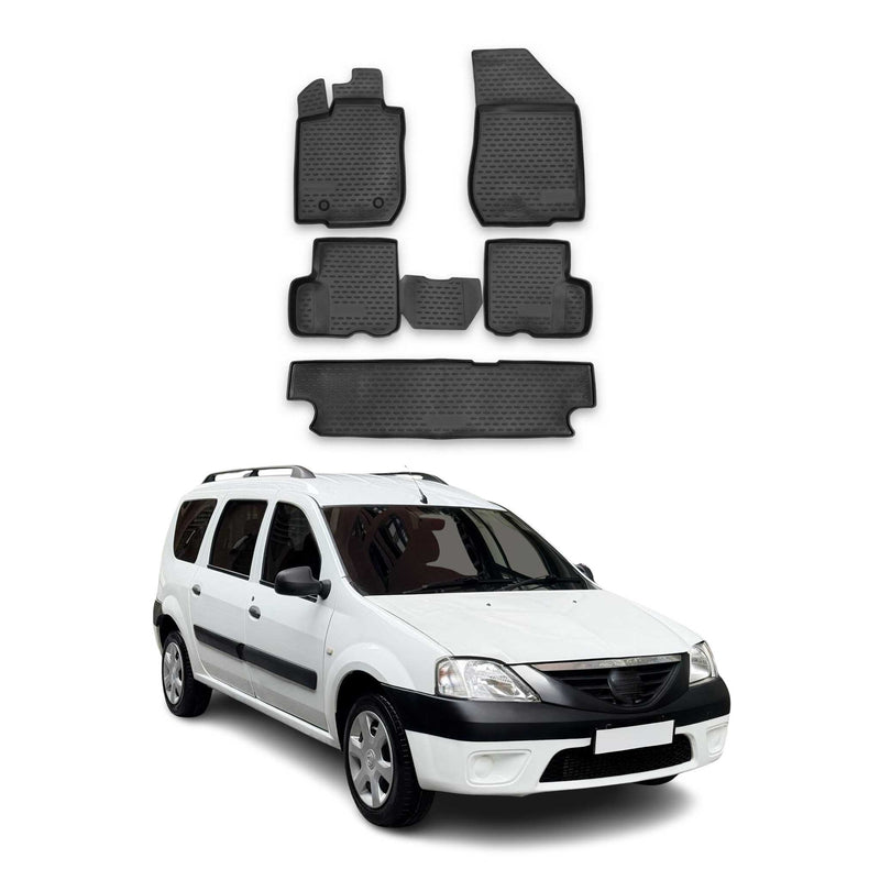 Tappetini Dacia Logan MCV 2004-2012 in TPE Nero 5 pezzi