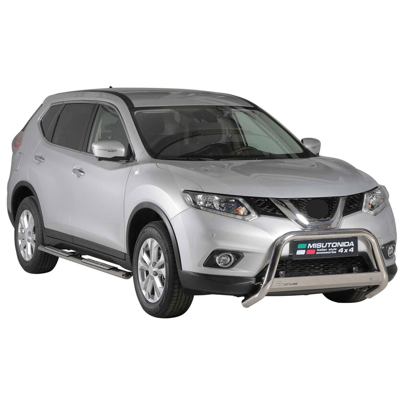 Minigonne laterali in acciaio inossidabile per Nissan X-Trail 2015-2017 Argento