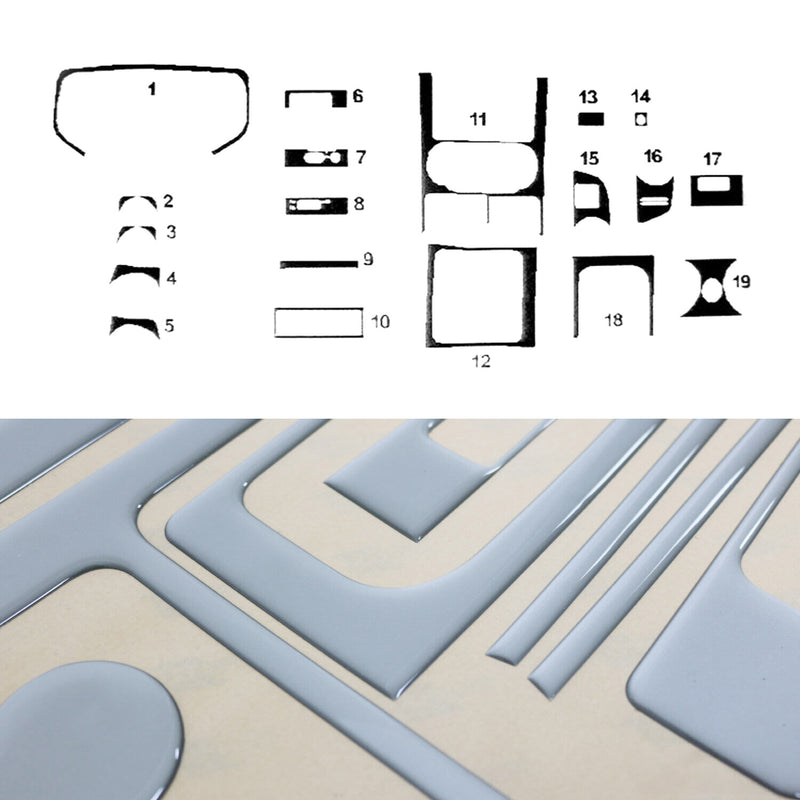 Decorazione interna abitacolo per Isuzu D-Max 2008-2012 look alluminio 19 pezzi