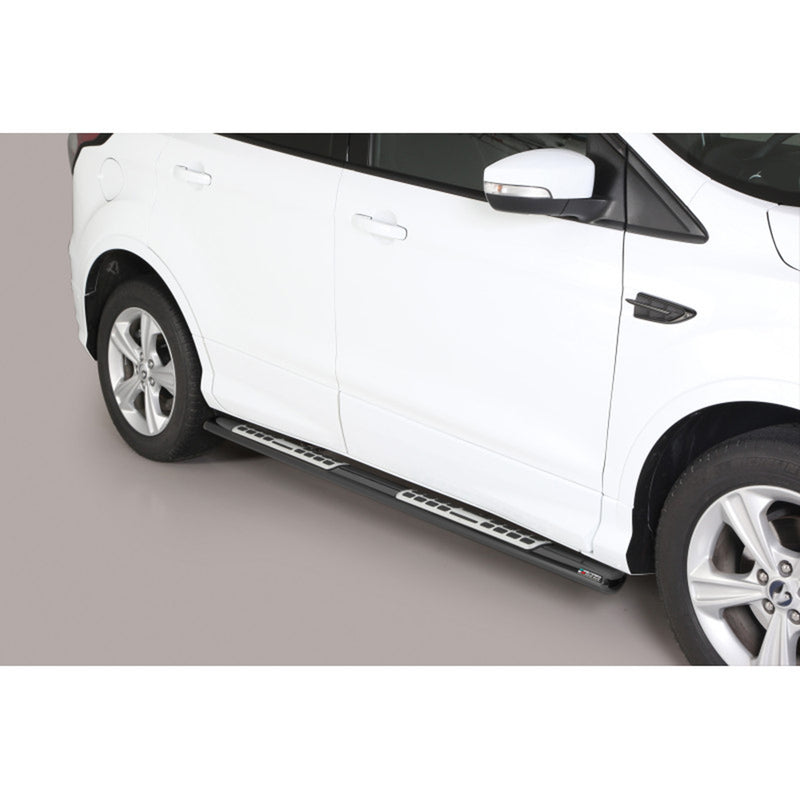 Minigonne laterali in acciaio inox per Ford Kuga II FL 2017-2019 Nero