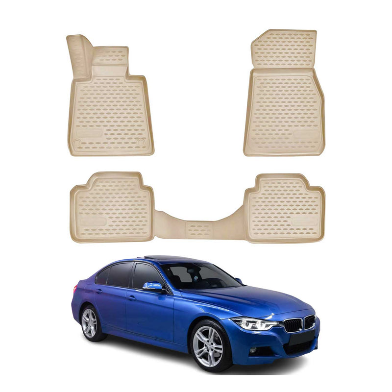 2013-2021 BMW 4er F32 F26 Coupe Fußmatten Gummi Beige 4 tlg