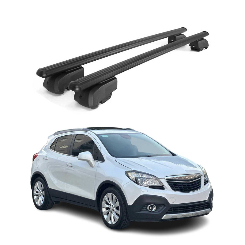 Portapacchi da tetto per Opel Mokka A 2012-2020 ABE alluminio nero 2x
