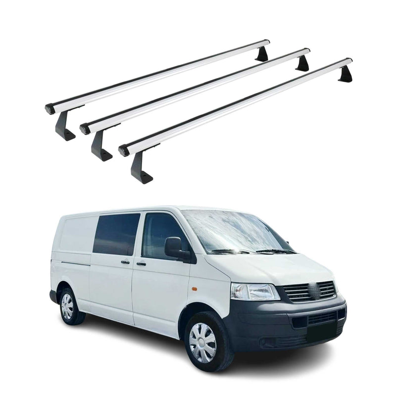 Portapacchi da tetto, portapacchi per VW Transporter 2003-2015, alluminio argento, 3 pezzi