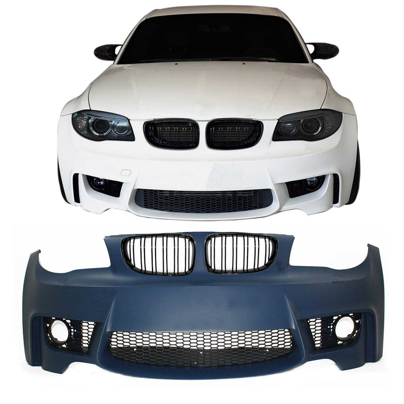 Paraurti anteriore JOM per BMW E81/E82/E87/E88 2004-2013 Griglia a doppia costola nera