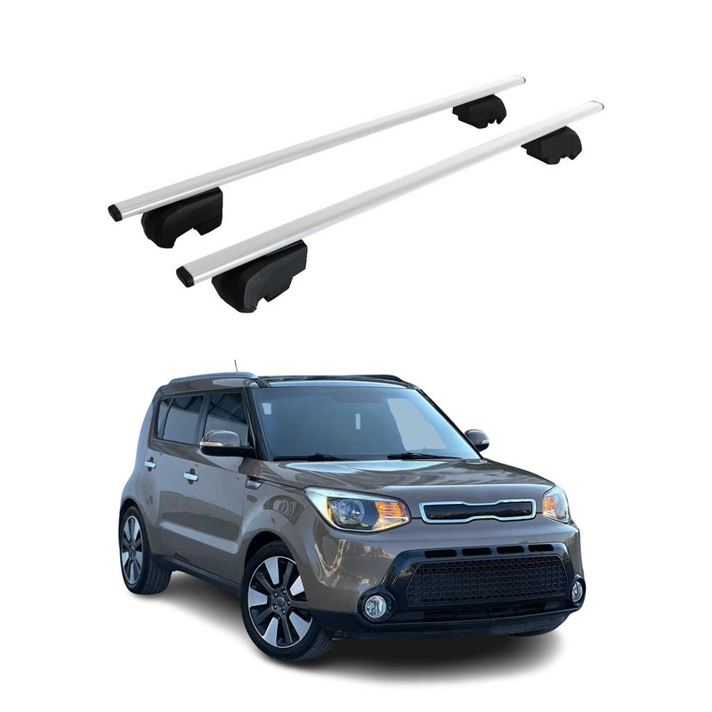 Portapacchi da tetto per Kia Soul PS 2013-2019, portapacchi base ABE argento 2x