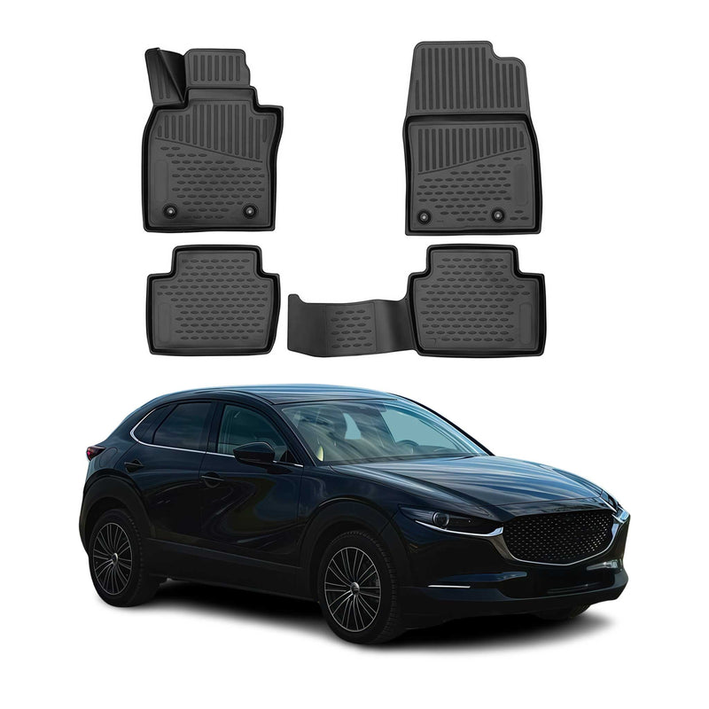 Tappetini Mazda CX-30 2019-2025 in TPE nero, 4 pezzi