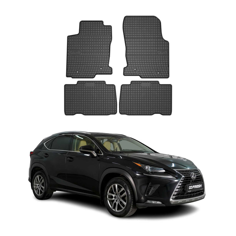 Tappetini in gomma neri per Lexus NX 1 2014-2021, 4 pezzi