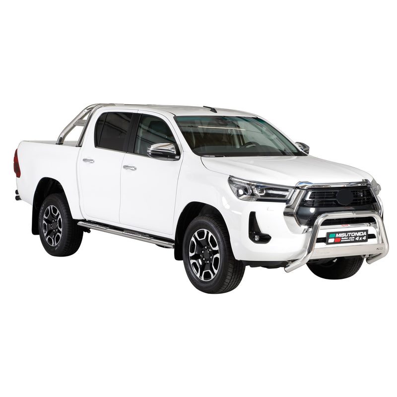 Protezione anteriore per Toyota Hilux 2021-2025 argento protezione ø63mm acciaio