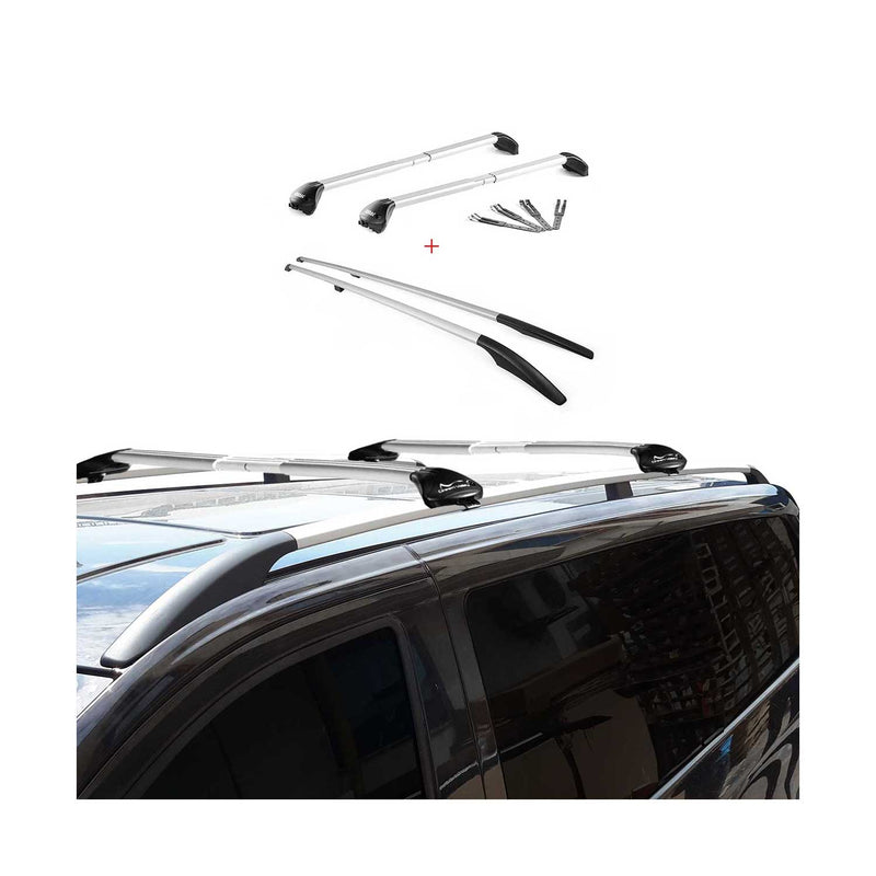 Barre portatutto + set barre portatutto per Porsche Cayenne 9PA 2002-2010 Grigio Alluminio