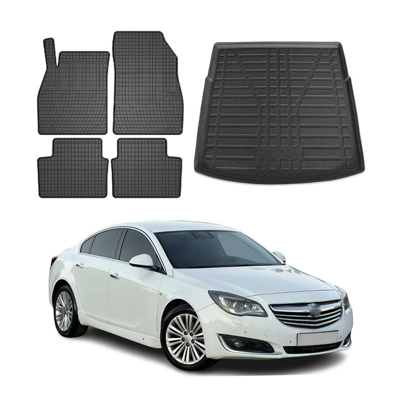 Set di tappetini e vaschetta per bagagliaio per Opel Insignia Sports Tourer 2009-2013 in gomma