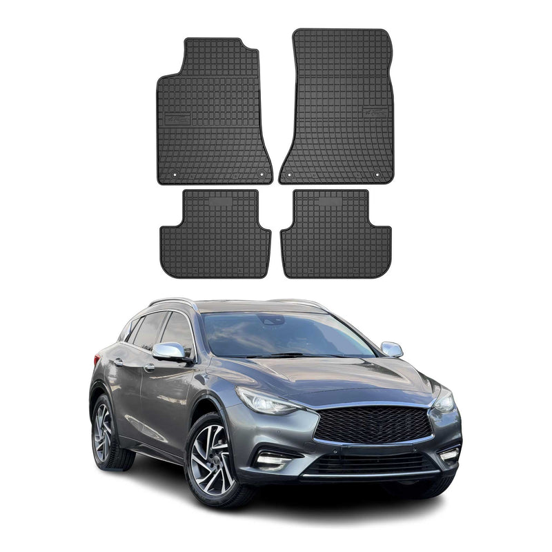 Tappetini in gomma neri per Infiniti Q30 QX30 2016-2019, 4 pezzi