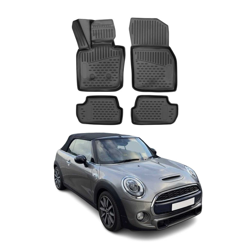 Tappetini Mini Cabriolet F55 F56 F57 2014-2024 in TPE nero, 4 pezzi