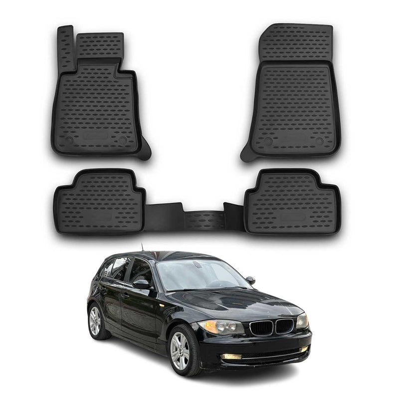 Tappetini in TPE neri per BMW Serie 1 E87 5 porte 2004-2011, 4 pezzi
