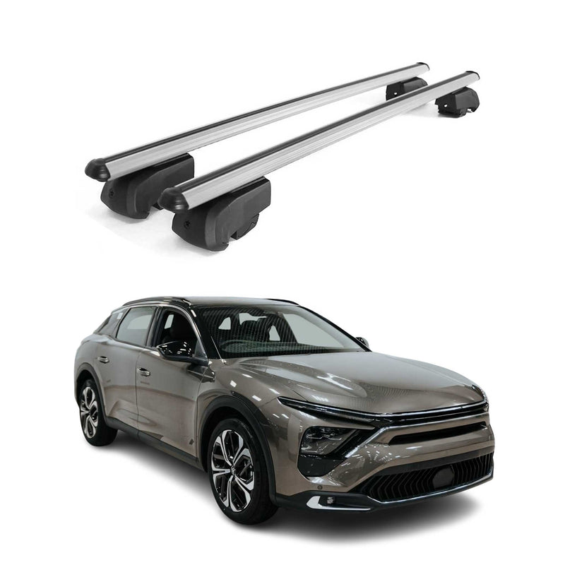 Portapacchi da tetto per Citroen C5 XI 2022-2025 alluminio argento 2 pezzi ABE