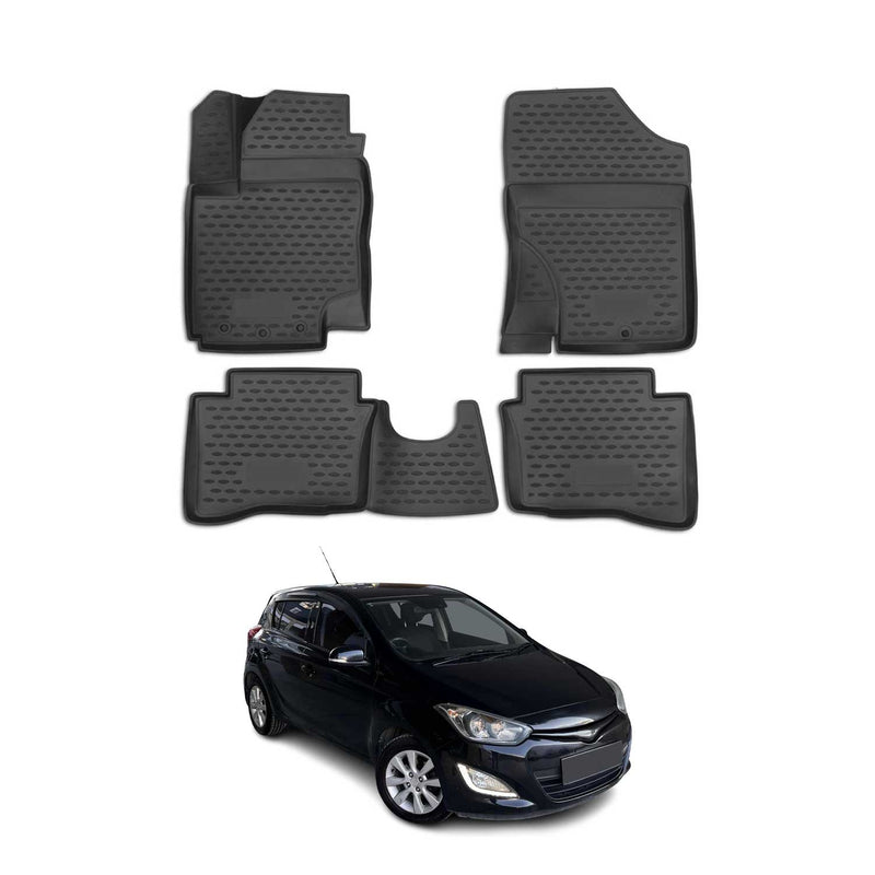 2008-2014 Hyundai i20 Fußmatten TPE Schwarz 4 tlg
