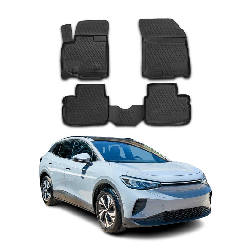 Tappetini VW ID.4 2020-2025 in TPE nero, 3 pezzi