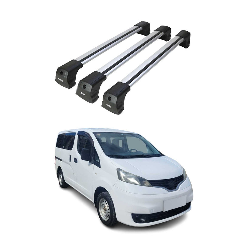 Portapacchi da tetto per Nissan NV200 2010-2023 in alluminio argento 3x