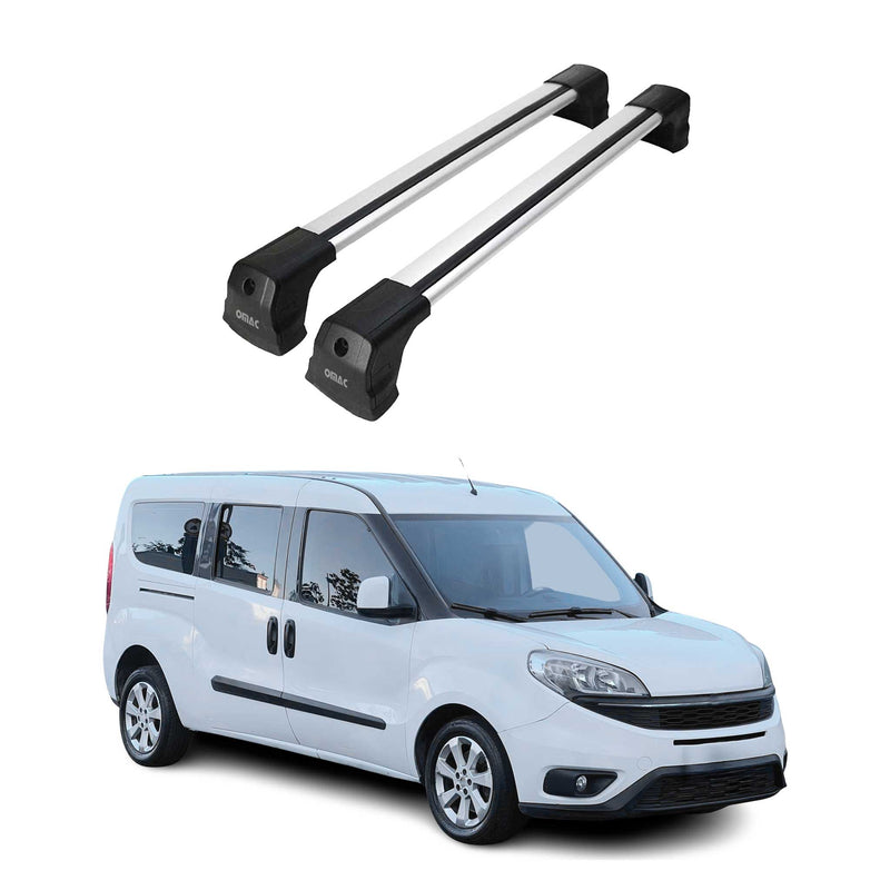 Portapacchi da tetto per Fiat Doblo 2010-2024 base grigio alluminio 2x