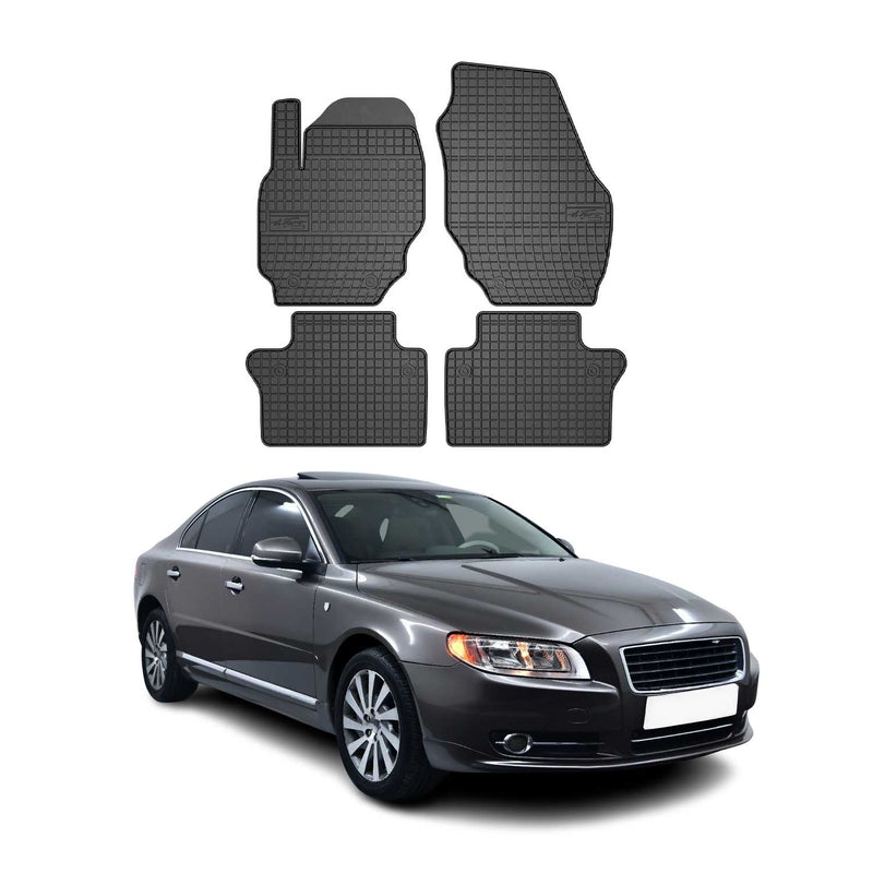 Tappetini per Volvo S80 2006-2016 in TPE nero, 4 pezzi