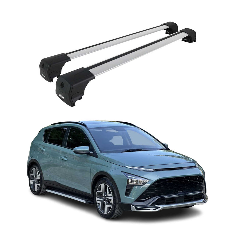 Dachträger Grundtäger für Hyundai Bayon 2021-2025 75kg Aluminium Silber 2 tlg