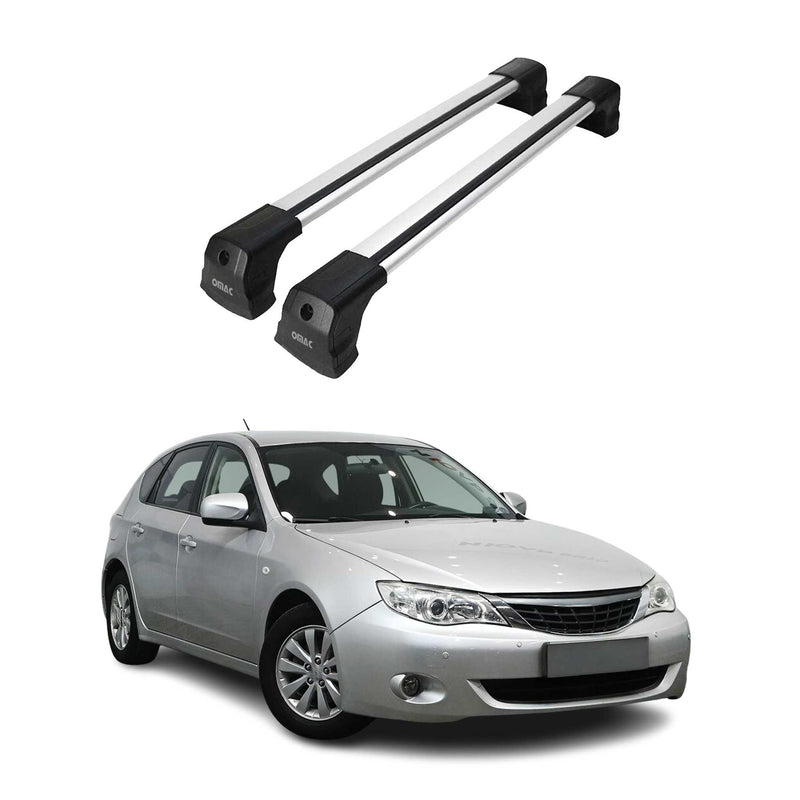 Portapacchi da tetto per Subaru Impreza 3 2007-2012 hatchback 3 porte grigio alluminio