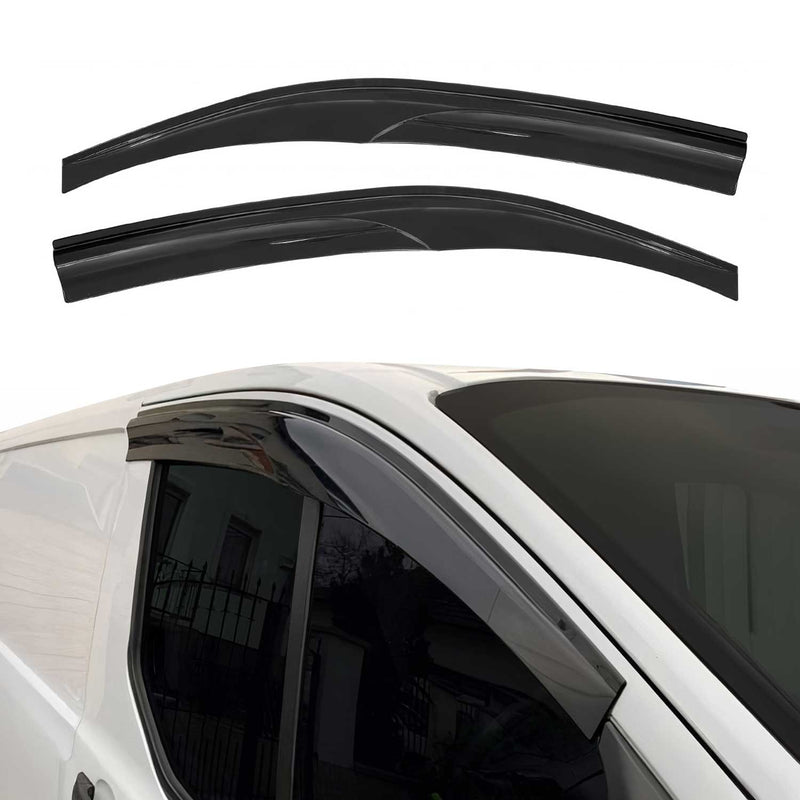 2 deflettori antivento e antipioggia per Ford Transit Custom 2012-2024 in acrilico scuro
