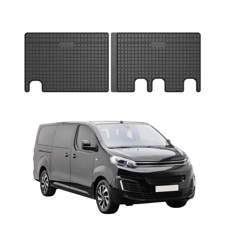 Tappetini in gomma per la seconda fila di sedili Citroen Jumpy 2016-2025, neri, 2 pezzi