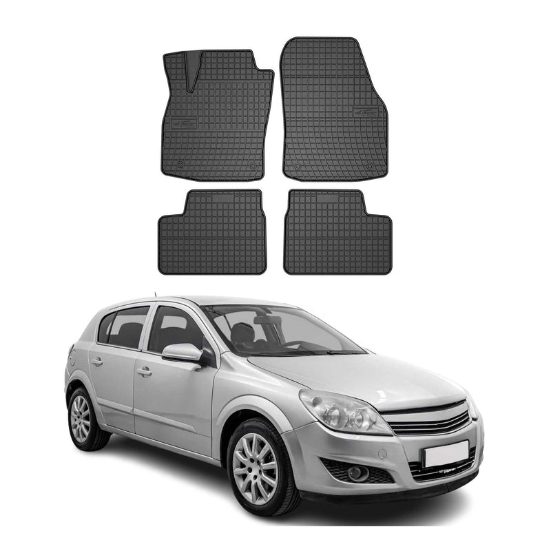 Tappetini in gomma neri per Opel Astra H 2004-2014, 4 pezzi.