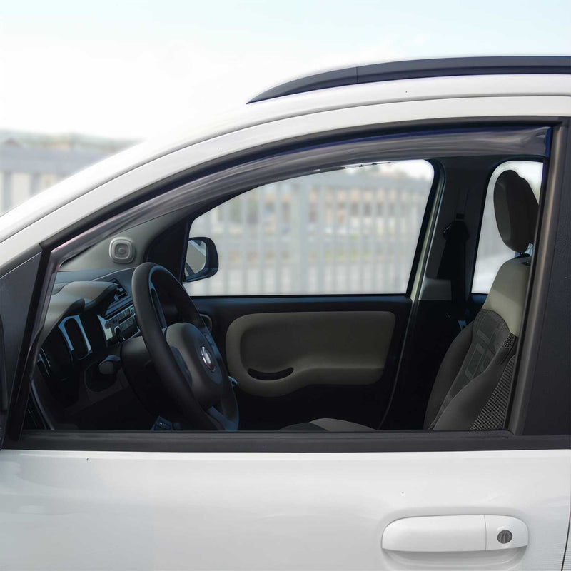 Deflettore antivento e antipioggia per Fiat Panda 2012-2025 acrilico scuro 2 pezzi