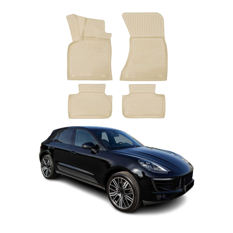 Tappetini Porsche Macan 2014-2018 TPE Beige 4 pezzi.