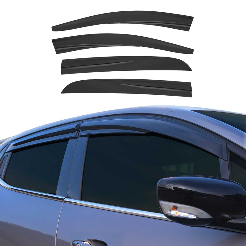 4 deflettori d'aria e deflettori antipioggia per Opel Corsa D Hatchback 2006-2015 in acrilico scuro